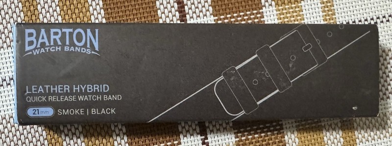 BARTON Hybrid Leather & Rubber Watch Band 21mm Smoke Black Quick Release New gallery