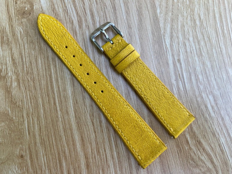 26mm 25 24mm 23 22 21 20 19 18 17 16 15 yellow ostrich leather Watch Strap Band gallery