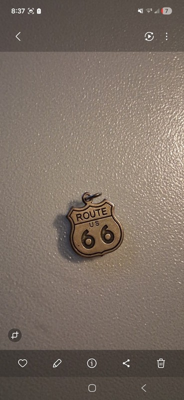 Vintage Sterling Silver Route US 66 Charm