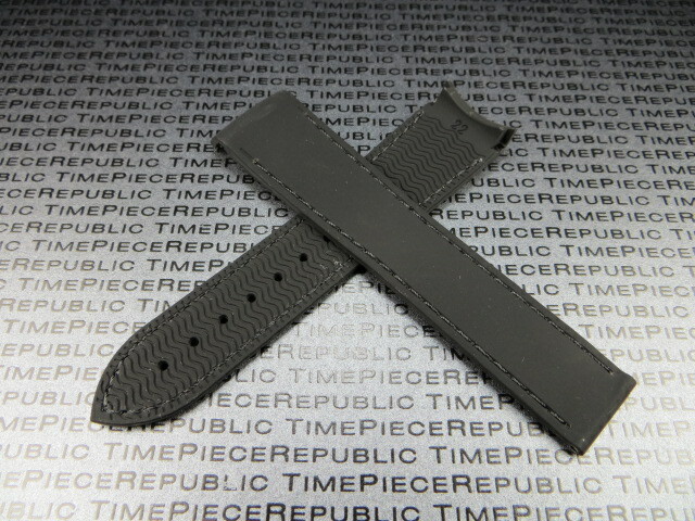 20mm 22mm PU Rubber Strap Black Deployment Curve Edge Watch Band OMEGA Black