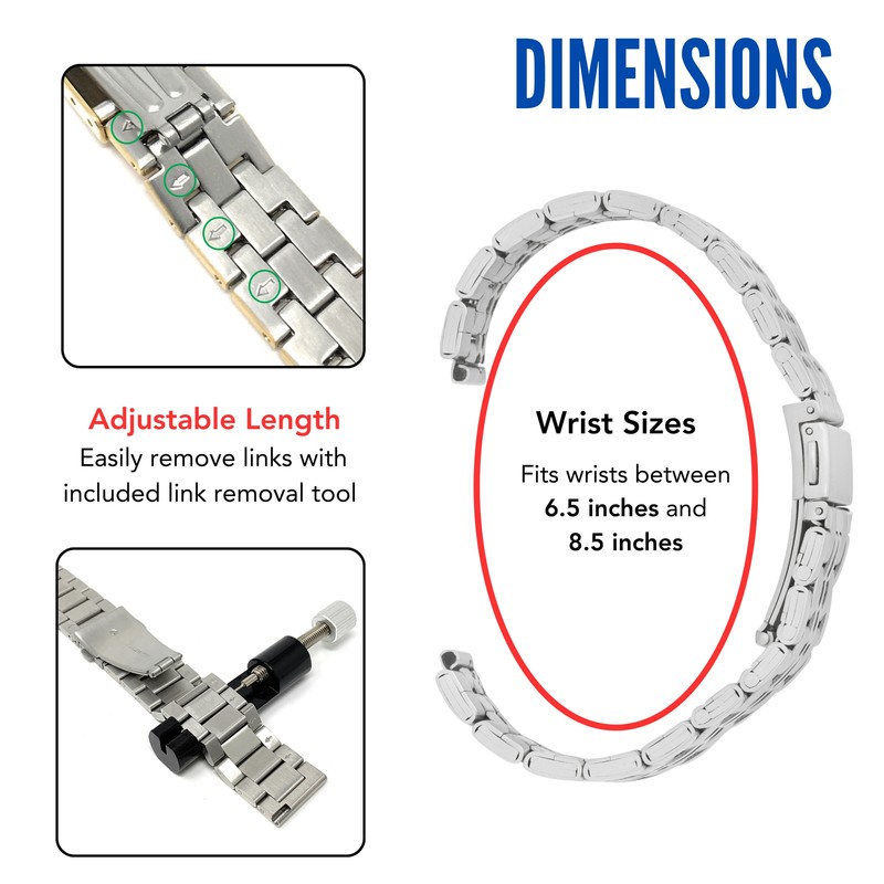 20mm Jubilee Stainless Steel Metal Watch Band for Orient Bambino gallery