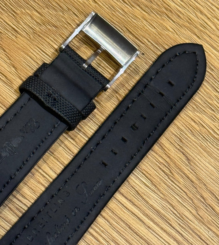 Genuine Breitling Anthracite Black Nylon & Rubber Strap 22mm 20mm 22/20 + Buckle gallery