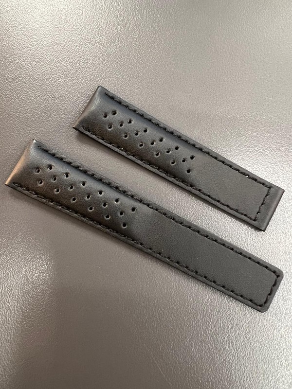 Black Leather Strap 20/18mm For Tag Heuer Monaco – Leather Strap