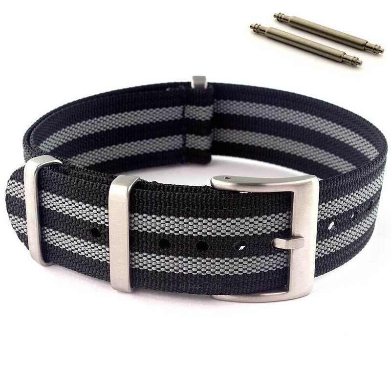 Ribbed Nylon Nato Watch Strap Band Military Diver G10 16 18 19 20 21 22 24 RD MM