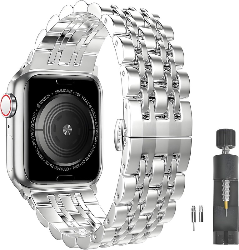 Luxury Stainless Steel Band Compatible with Apple Watch Ultra 3/2/1 (49mm) & Ser
