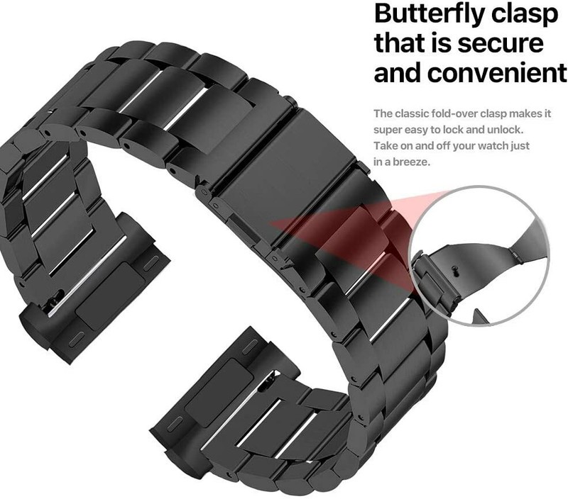 For Fitbit Versa 3 4/Sense Stainless Steel Metal Watch Wris Band Bracelet Strap gallery