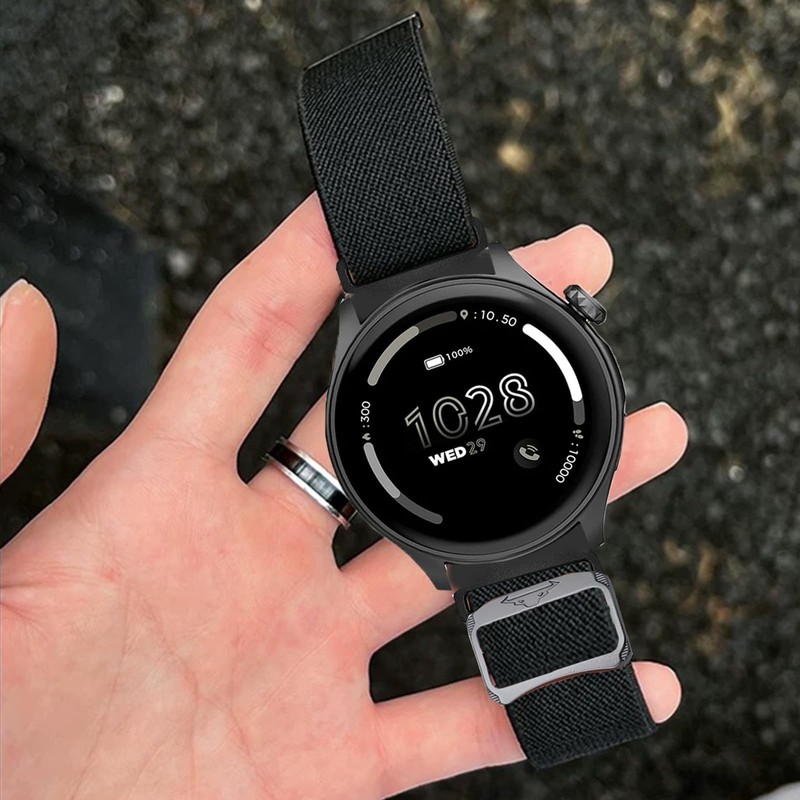 Compatible with YMZ Smartwatch Bands, Lamshaw 22mm Soft One Size, Black gallery