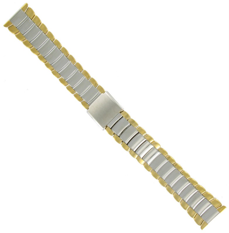20mm Speidel Gold and Silver Tone Stainless Steel Straight End Watch Band 00