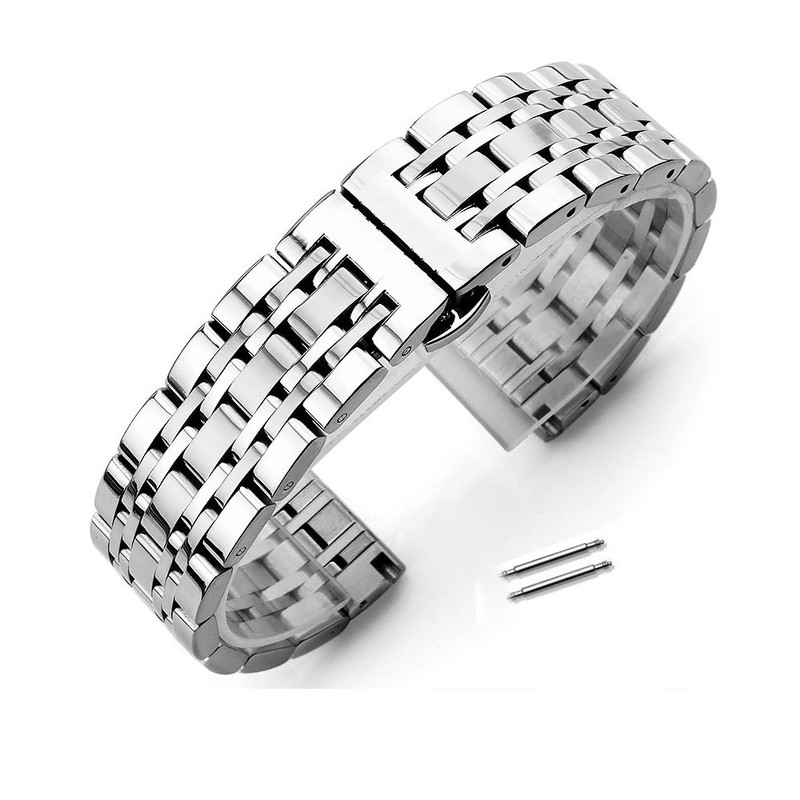 Stainless Steel Polished Bracelet Butterfly Clasp Replacement Watch Band Strap