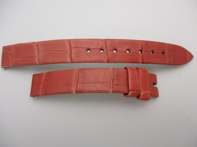PIAGET Coral Pink 11mm Watch Straps w/both Quick-Release Pins. 105mm & 65mm Long