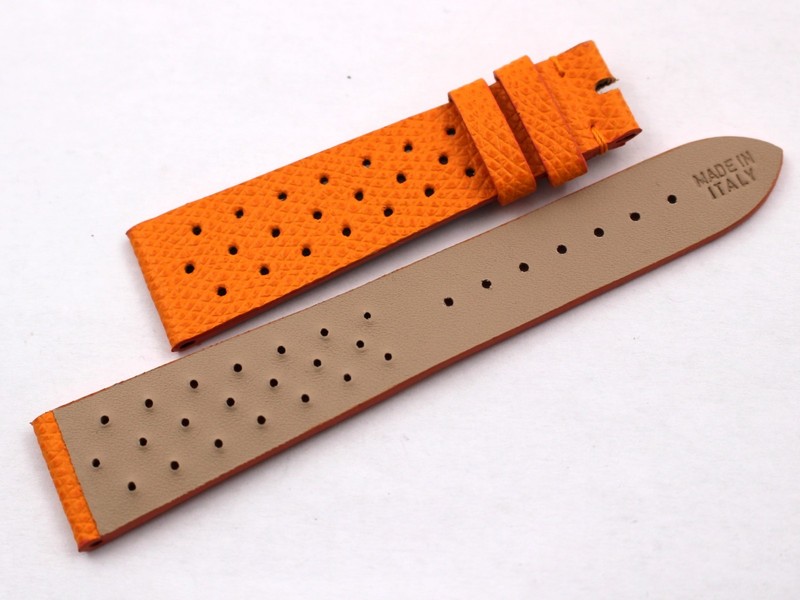 Handmade Orange Leather Racing Watch Strap Belt Various Sizes New gallery