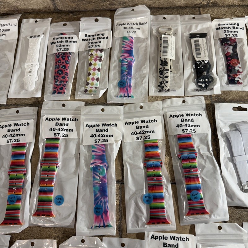 Lot Of 36 Brand New Sealed Silicone Smartwatch Bands Apple Samsung Various Sizes gallery
