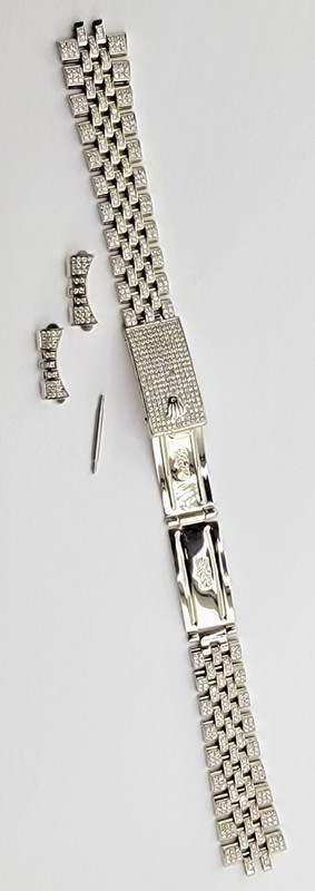 26mm Rolex Diamond Jubilee Bracelet Stainless Steel Pave Clasp & End Links gallery