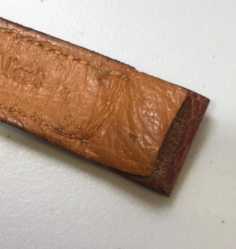 Vintage Buffalo Calf Watch Strap British Hand Made 1950s Open End 16mm N.O.S. gallery