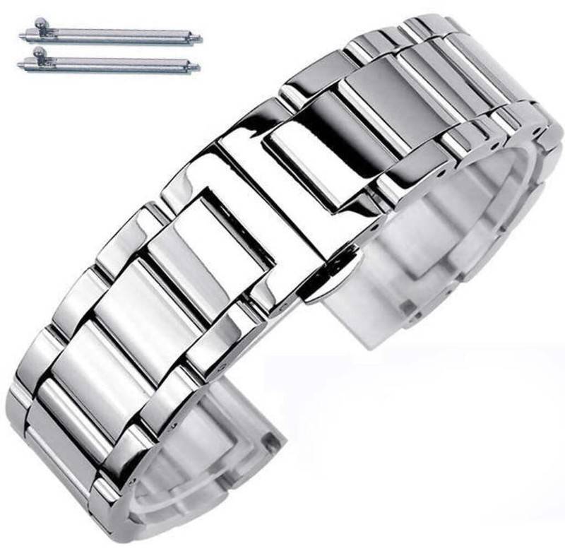 Stainless Steel Polished Bracelet Replacement Watch Band Butterfly Clasp #5010