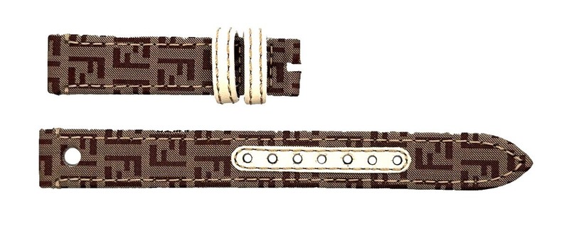 FENDI 14mm x 14mm Brown Fabric Canvas Women's Watch Band Strap gallery