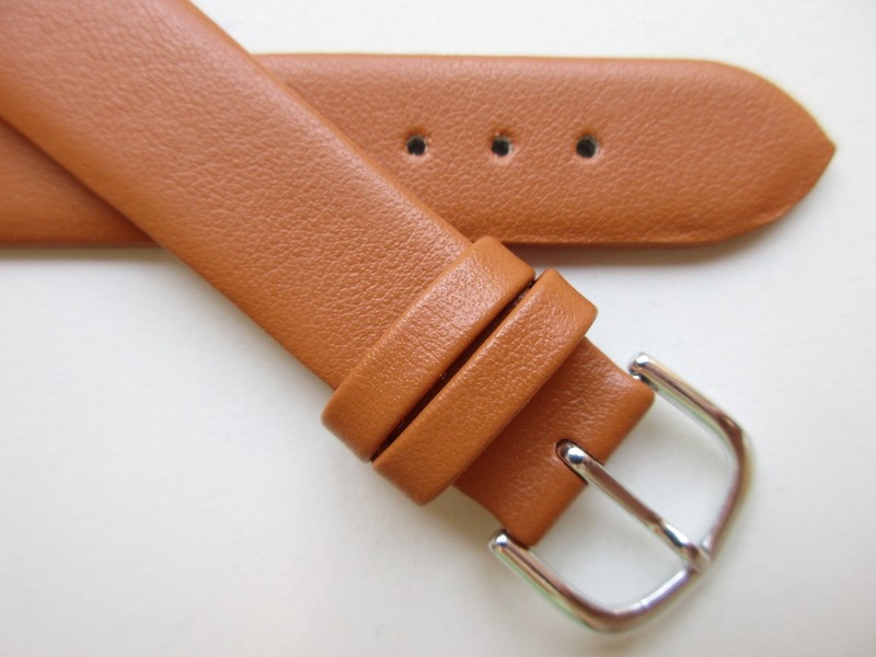 Tawny brown “AppleSkin” VEGAN unstitched 18 MM upcycled watch band strap S