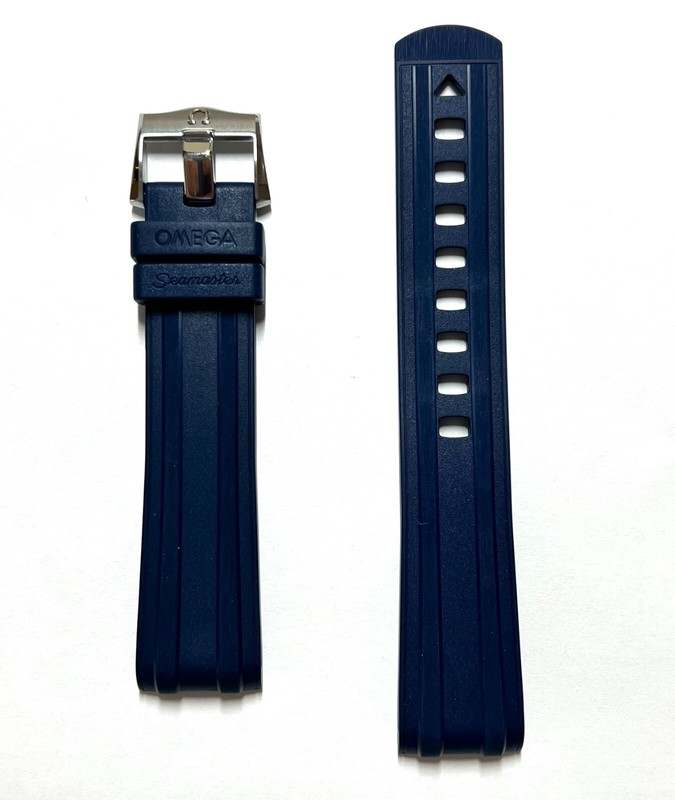 Original Omega 20mm For Seamaster Diver 300 42mm Watch BLUE Rubber Band Strap