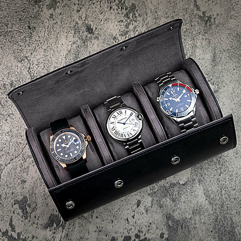 1/2/3 Slot Watch Roll Travel Case Portable Leather Display Jewelry Storage Box^