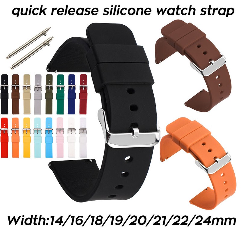 14mm 16 18 19mm 20mm Soft Silicone Watch Band 21mm 22mm 24mm Sports Rubber Strap