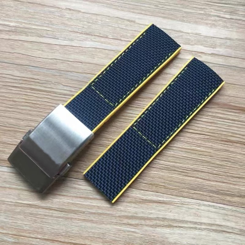 22mm Nylon Rubber Watch Band Strap Fits for Breitling NAVITIMER WORLD Avenger gallery