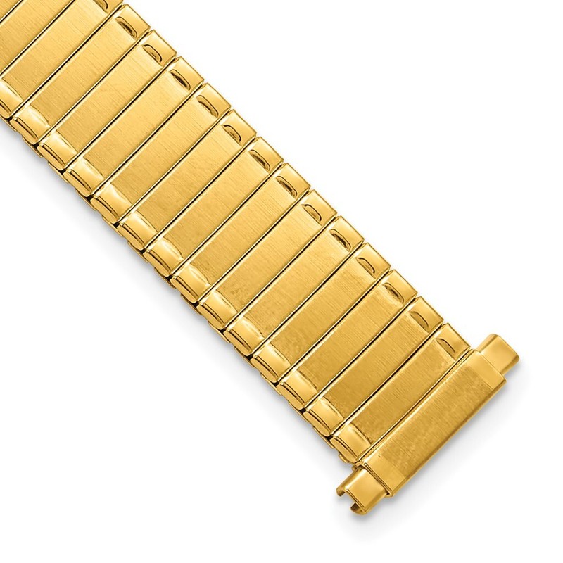 DeBeer 12-16mm Gold-tone Womens Thin-Flexo Satin/Polished Watch Band