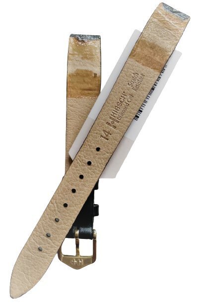 Hirsch Diamond Calf 14 mm black scratch-resistant open-ended strap, size M gallery