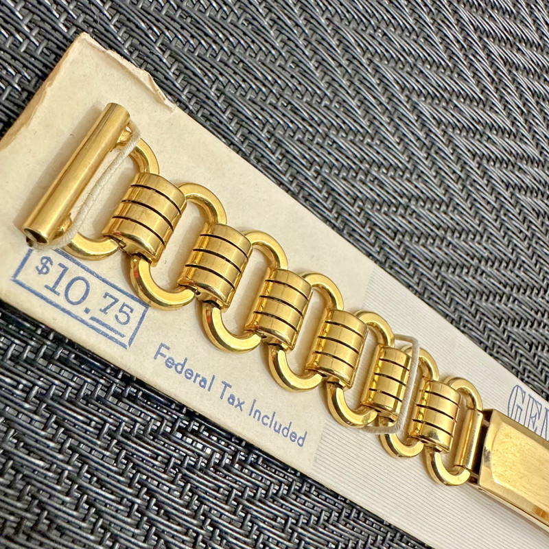 VINTAGE NOS GEMEX 1/20-12 Kt GOLD FILLED EXPANSION ID WATCH BAND BRACELET