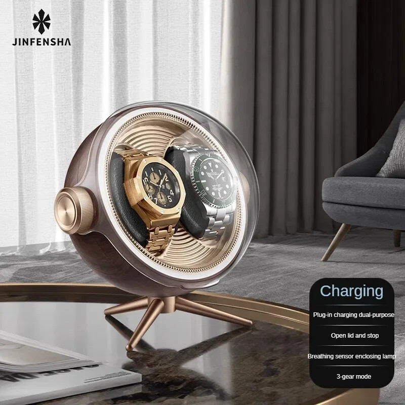 Luxury LED Watch Winder Automatic Mechanical Organizer Rotating Silent Display