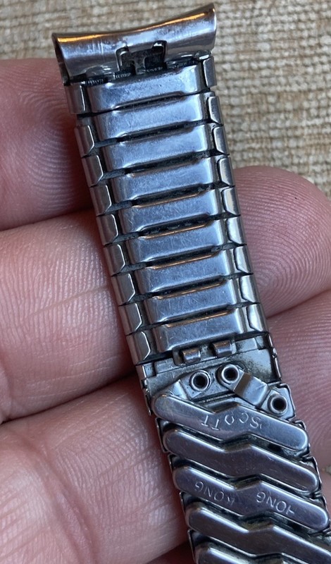 Scott Vintage Watch Band NOS Unused Expansion Stainless Steel Bracelet 17.5mm gallery