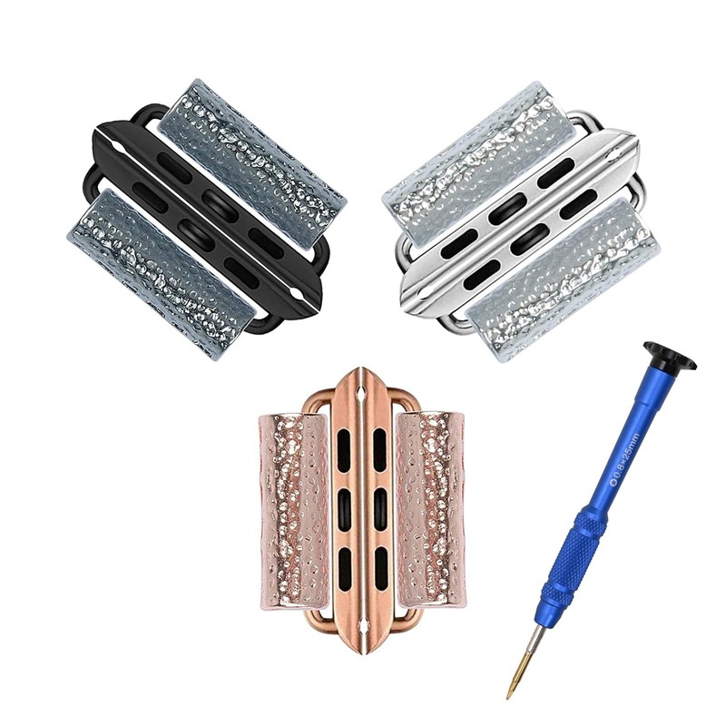 3 Pack Beaded Connectors Kit Compatible with Apple Watch Band 38/40/41/42/44/…