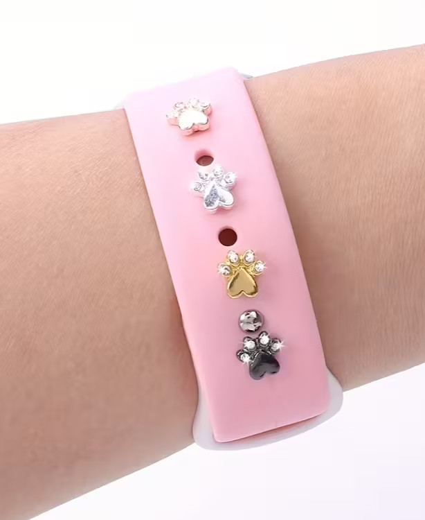 Apple Watch Charms Dog Paw Set of 4, Bling Gold Rose Silver Black, Dog Mom Gift gallery