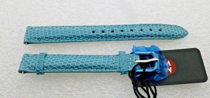 Genuine Michele 12mm Blue Lizard Watch Band Strap New