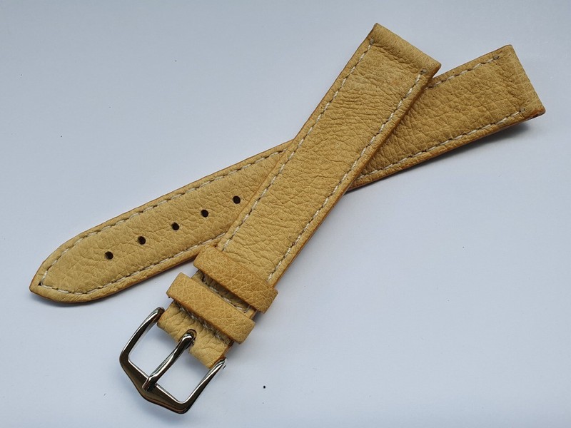 Beautiful Men’s 16 18 22 mm Regular Length GENUINE Pigskin leather Strap Band