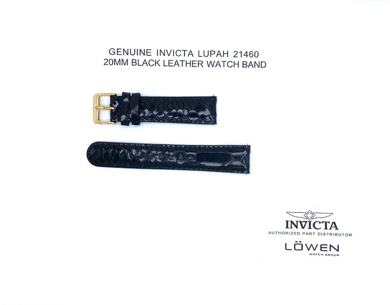 Authentic Invicta Lupah 21460 Black Leather 20mm Watch Band
