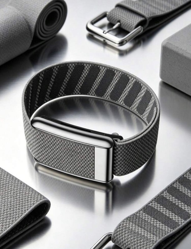 Whoop 5.0/MG Replacement Superknit Luxe Band – graphite grey Band – Silver Clasp