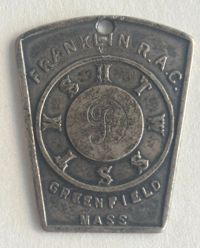Sterling Silver Franklin R.A.C. Greenfield Massachusetts Fraternal Watch FOB