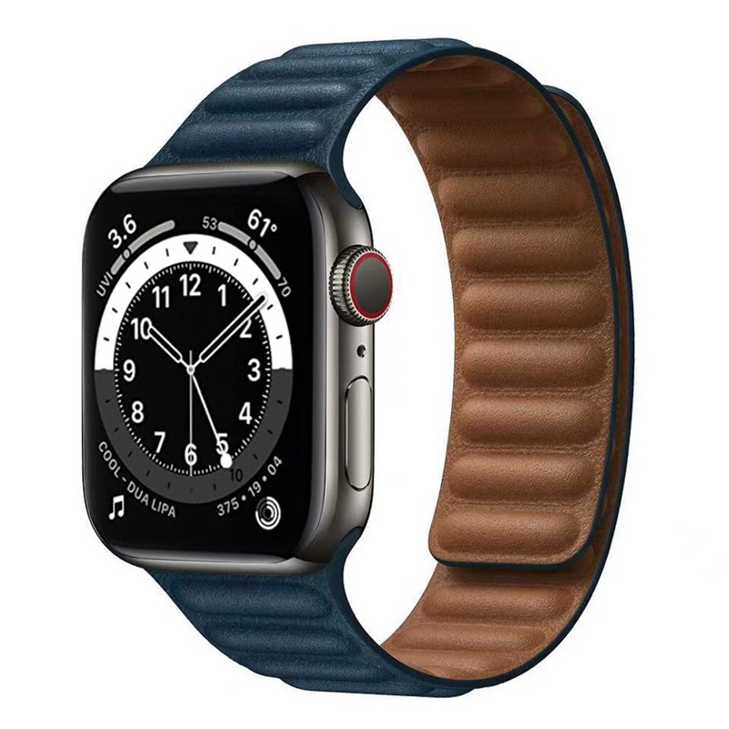 For Apple Watch Ultra Series 11 10 9 5 Leather Link Magnetic Classic Band 49mm