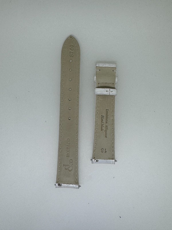 Jacob & Co. 18mm white Alligator Watch Band Strap Deployment gallery