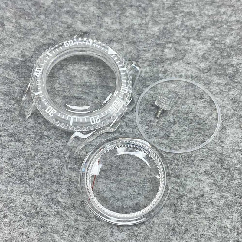 40mm SUB Plastic Transparent Case Watch Case for NH35/NH36 Watch Movement Set gallery