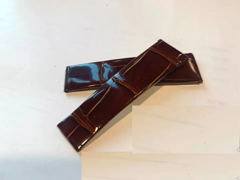 alli Genuine gator skin Band.Strap.Bracelet (fits) Rolex Daytona polished Brown gallery