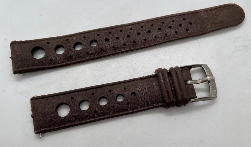 NEW NOS Silicone Diver Watch Band Brown 16mm Lugs Hong Kong Soft Pliable gallery