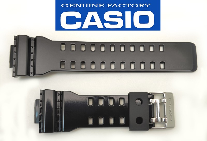 Genuine Casio G-Shock Watch Band Black Glossy GA-100CS GA-110HC GA-110MC GA-120B