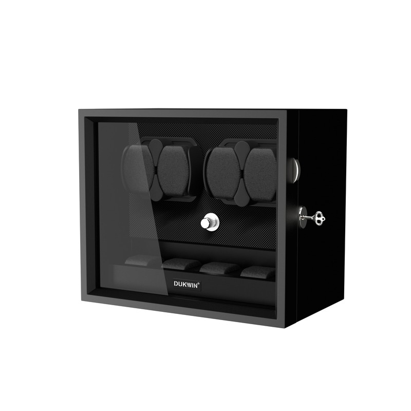 XTELARY Automatic 4 Watch Winder With 4 Extra Storage Case Box Display Black gallery