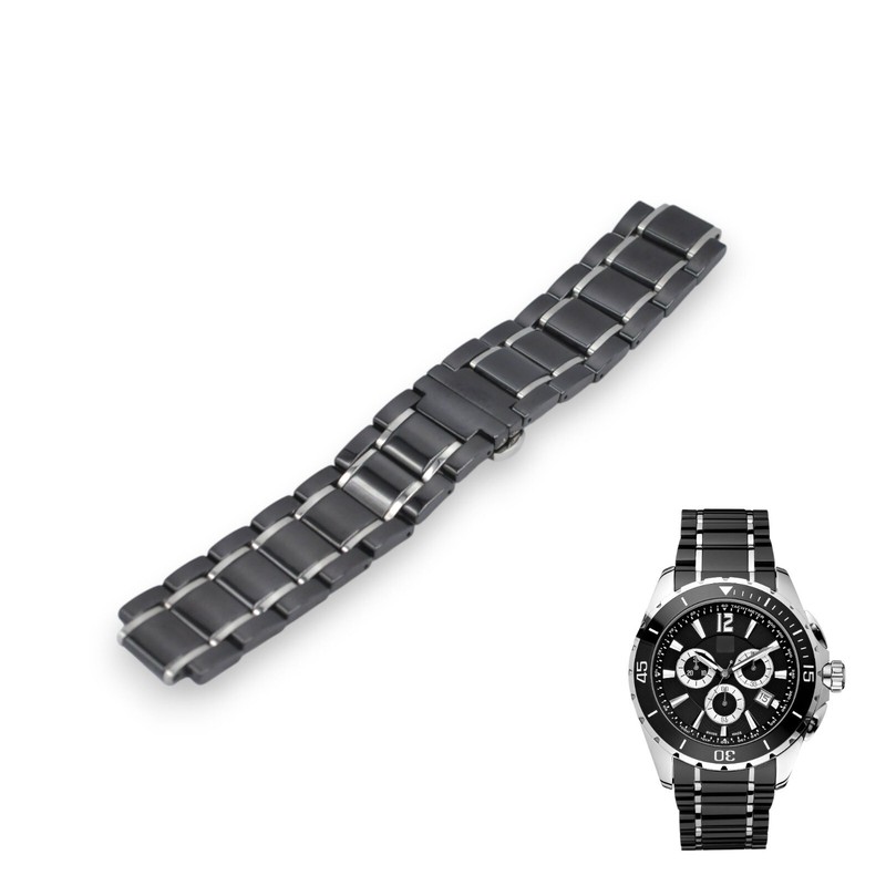 22mm Black Ceramic Watch Bracelet For Guess Collection Sport Class XXL X76002G2S