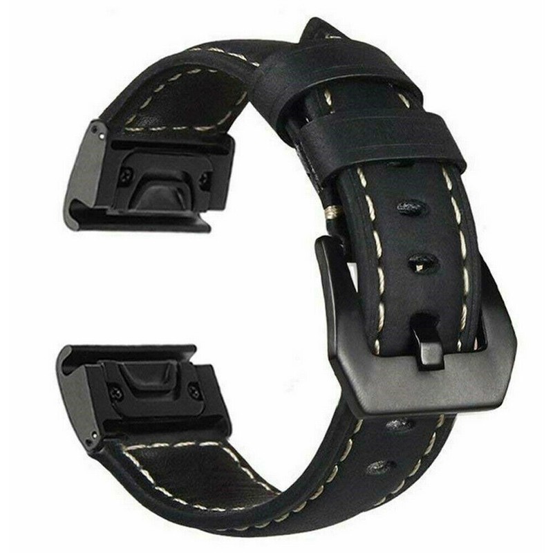 Genuine Leather Band For Garmin Fenix 7X 7 Solar 6X 6 Pro 5 5X Quick Fit Strap gallery