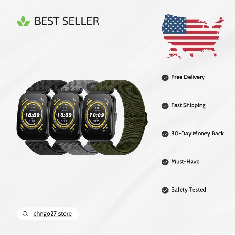 3-Pack Lightweight & Breathable Bands for Amazfit Bip 6/Bip 5 – Adjustable Fit