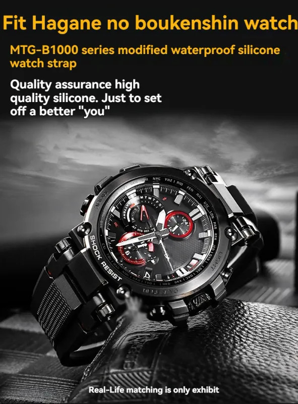 Replacement Rubber Watch Strap for Ca.sio MTG-B1000 G1000 Men Wrist Band Belt gallery