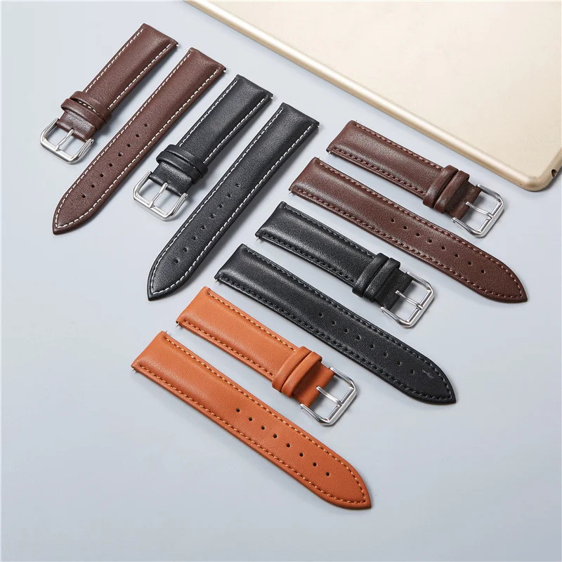 Genuine Leather Watchbands Calfskin Replace Wristwatch Straps 18mm 20mm 22mm 24m gallery