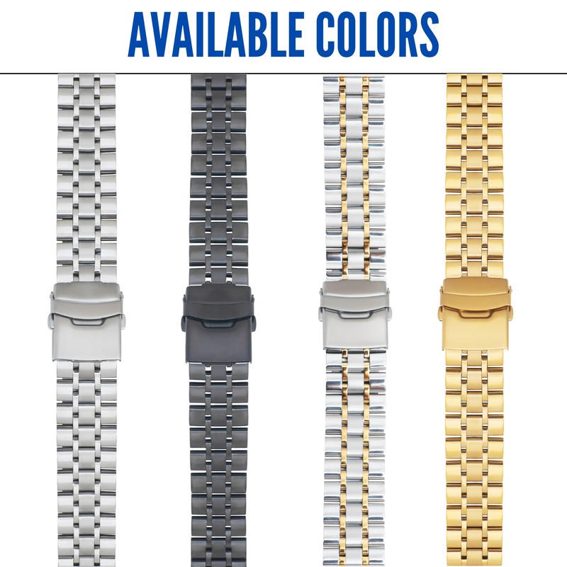18mm Steel Metal Watch Band Brick Link Strap for Tissot Carson gallery